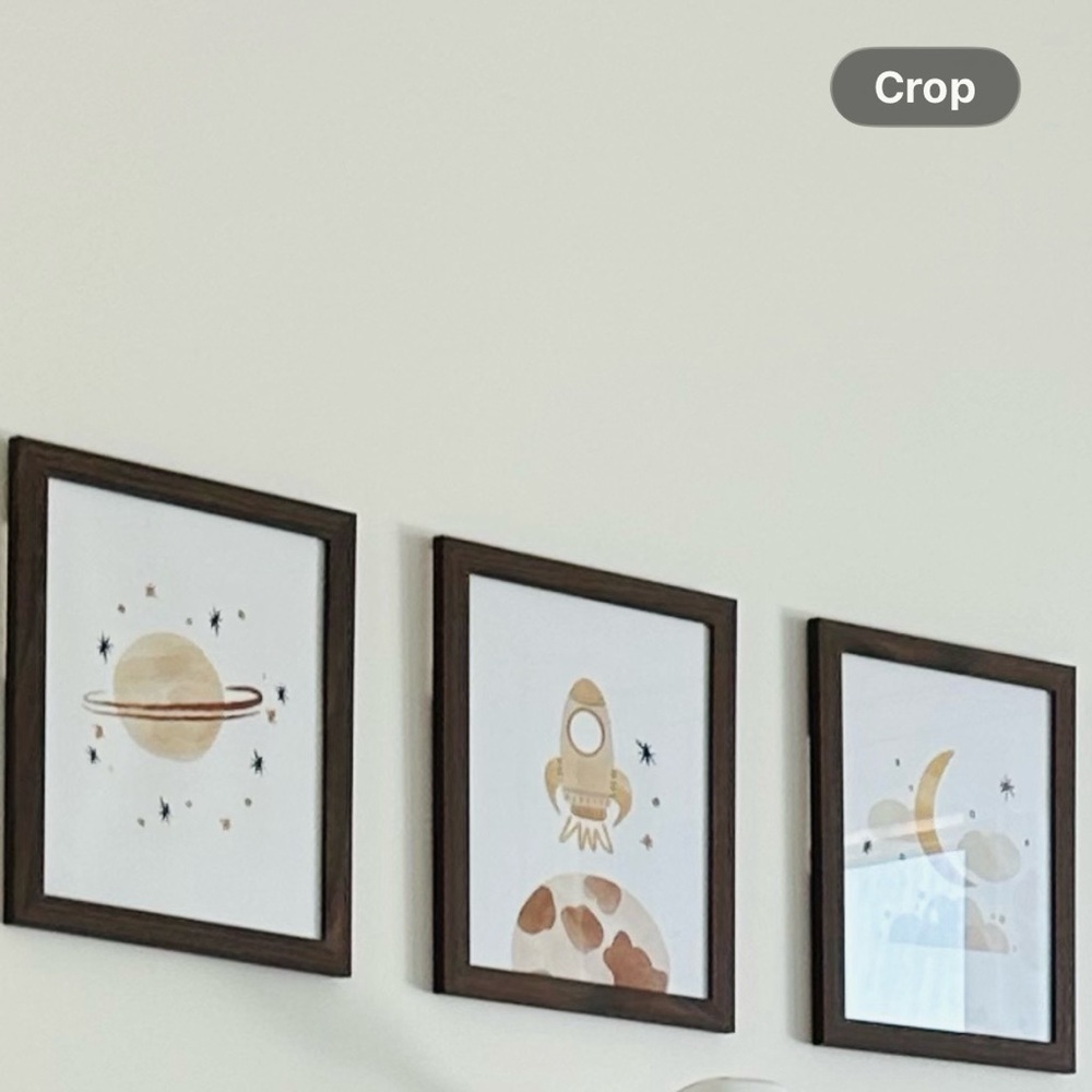 Nursery Space Wall Art - Brown & Beige Planet Print